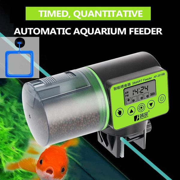 Alimentadores Ajustável Inteligente Alimentador Automático de Peixes Tanque de Peixes Dispensador de Alimentação Automática com LCD Indica Temporizador Acessórios de Aquário Alimentador