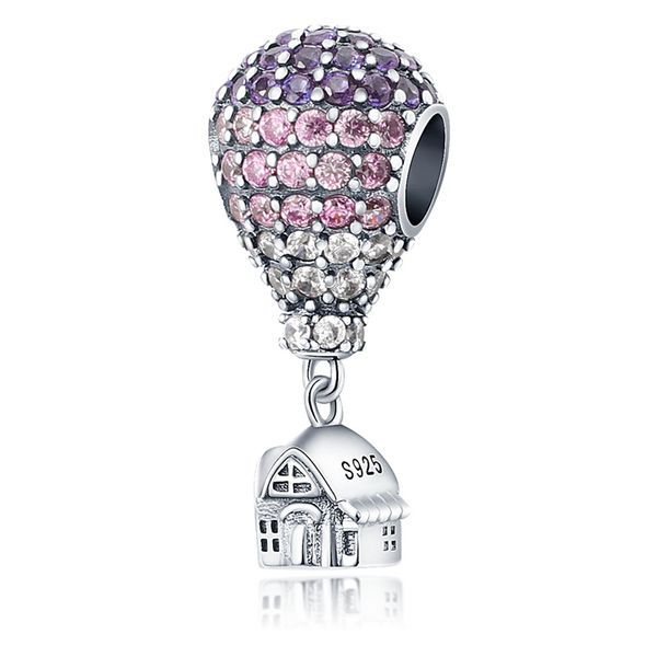 Fashion 925 Silver Hot Air Balloon Series Charms Beads Fit Pandora Оригинальный высококачественный подвесной браслет Love Heart Diy Designer Making из коробки