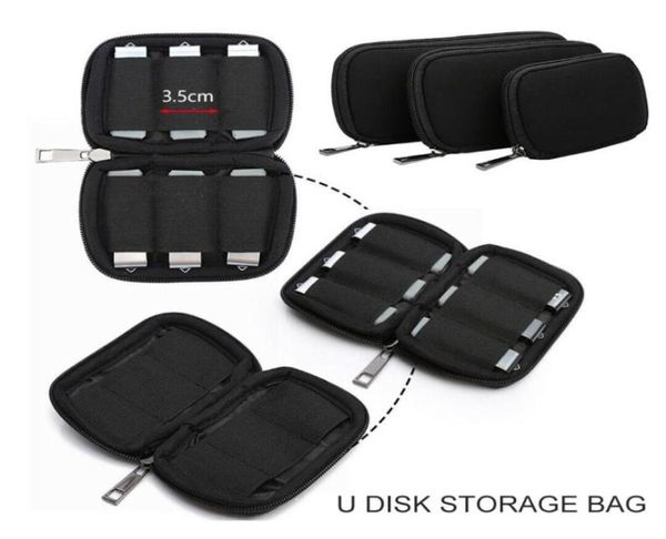 Sacos de armazenamento 1 pc SML Bag para USB Flash Drives Organizador Caso com fecho de zíper Viagem Dustproof à prova de choque Portable9431209