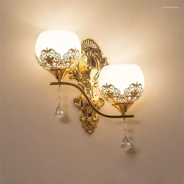 Wandleuchte, Nachttischlampe, Gold, Einzel- und Doppelkopf, TV-Hintergrund, Schlafzimmer, Wohnzimmer, Flur, Treppe