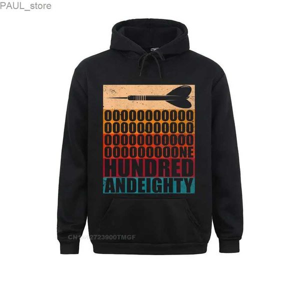 Erkek Hoodies Sweatshirts Vintage Dart Retro Ok 180 Yüz Seksen Tişört Hoodies Uzun Kollu Öğrenciler için Sweatshirt Aile231122