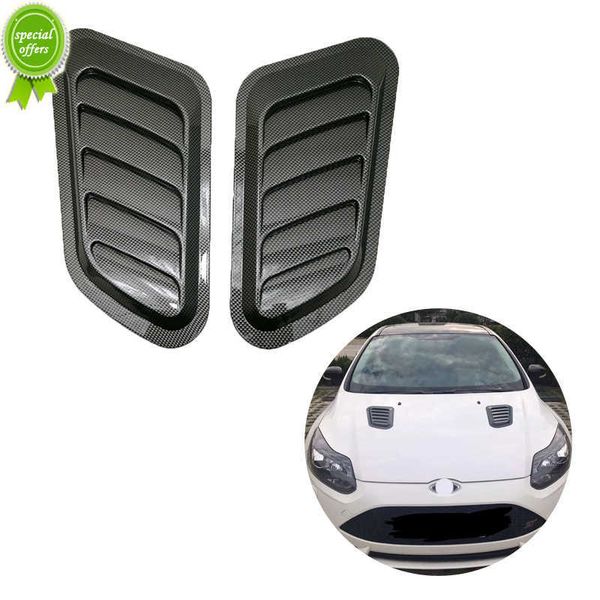 Nuovo 1 paio di prese d'aria per cofano anteriore universale per auto Cappuccio decorativo per auto in plastica ABS con presa d'aria Scoop Turbo Bonnet Vent Cover