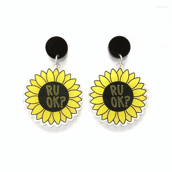 Orecchini pendenti 2023 Piccolo crisantemo fresco per le donne Dolce temperamento Accessori moda girasole giallo adorabile