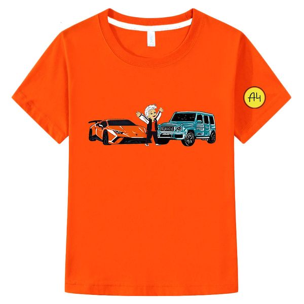 Camisetas infantis mercadorias a4 t camisetas na primavera para a família Cloth Family Boy's Gelik Lamba Print Fashion T-shirt Girl's Casual Tee Kids Tops 230427