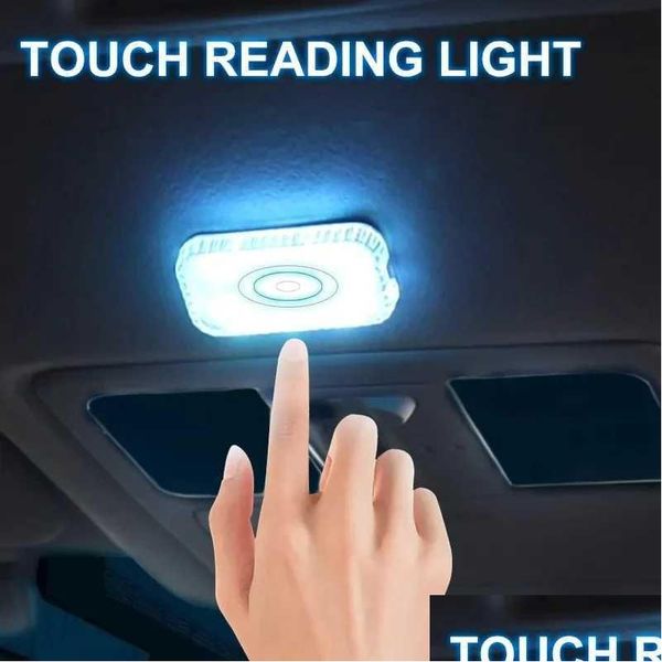 Carro emblemas led toque luz mini iluminação interior sem fio para porta pé tronco caixa de armazenamento carregamento usb lâmpada atmosfera móvel gota de ot9id