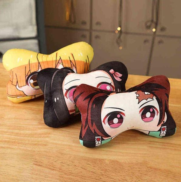 Cuscino per il collo anime per auto anime del diavolo kimetsu no yaiba manga tanjirou nezuko cartone animato grazioso cuscino cuscino decorazione 2111109093634