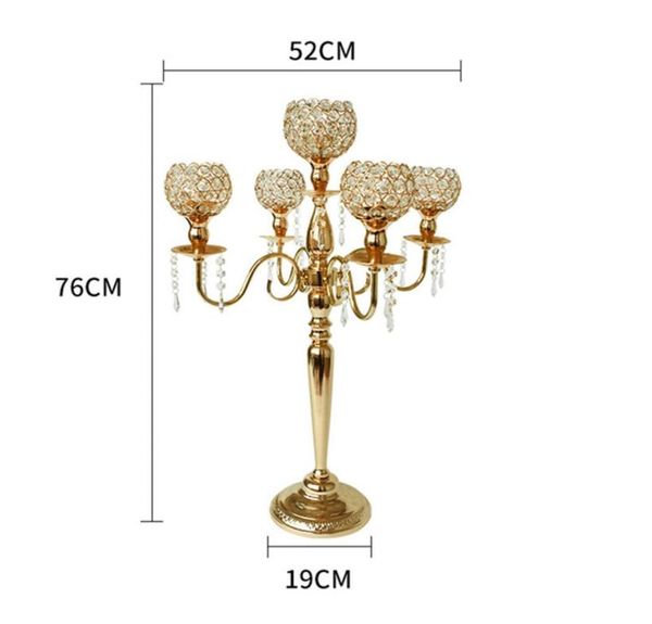Kristal Candlesticks Sütun Cam Metal Mum Tealight Tutucular Fener Ev Düğün Masa Centerpieces Accessories Decoration 8618016