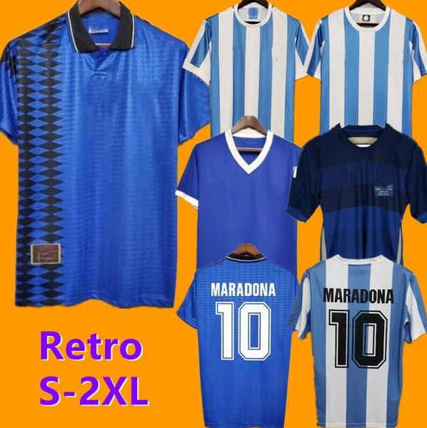 1978 1986 1998 Argentinien Retro-Fußballtrikot Maradona 1994 1996 2000 2001 2006 2010 Kempes Batistuta Riquelme HIGUAIN KUN MILITO CANIGGIA DI MARIA Fußballtrikots 99