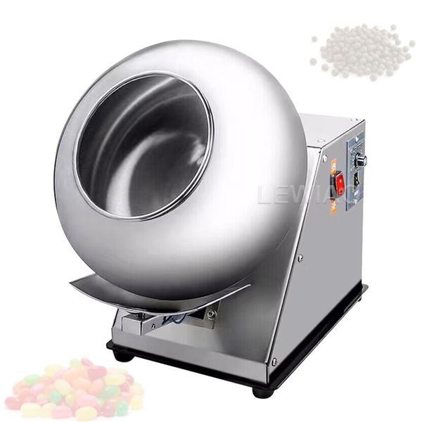 Mini Paslanmaz Çelik Çikolata Yuvarlak Parlatma Makinesi 2-5kg/s Şeker Fıstık Kaplama Makinesi