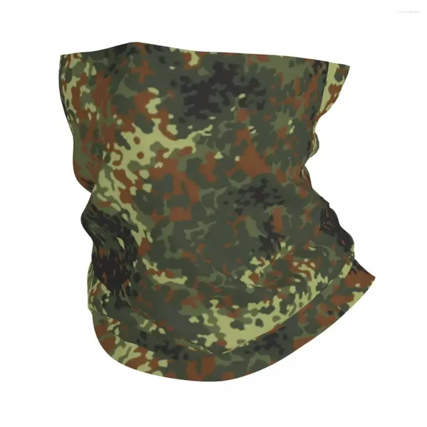Berets Flecktarn Camo Bandana Pescoço Gaiter para Caminhadas Correndo Mulheres Homens Envoltório Cachecol Exército Militar Camuflagem Headband Warmer