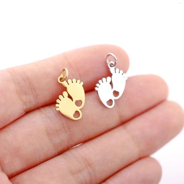 Charms 5pcs/Lot Yağ Ayağı Paslanmaz Çelik Kolyeler Anneler Günü Mücevher Yapımı Diy Kolye Bileziği Şükran Hediyeleri