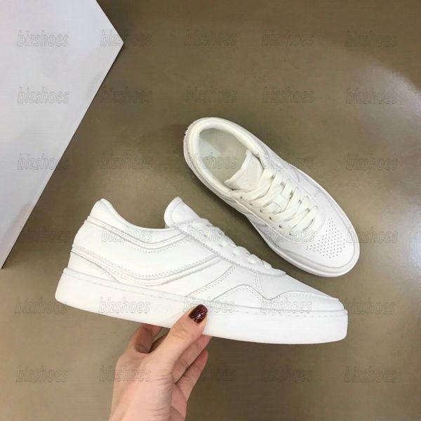 SNEAKERS A BLOCCO CON ZEPPA IN VITELLO BIANCO OTTICO Scarpe casual firmate da uomo Punta tonda Parte bassa Allacciate Scarpe da ginnastica di lusso Ritagli in pelle grafica