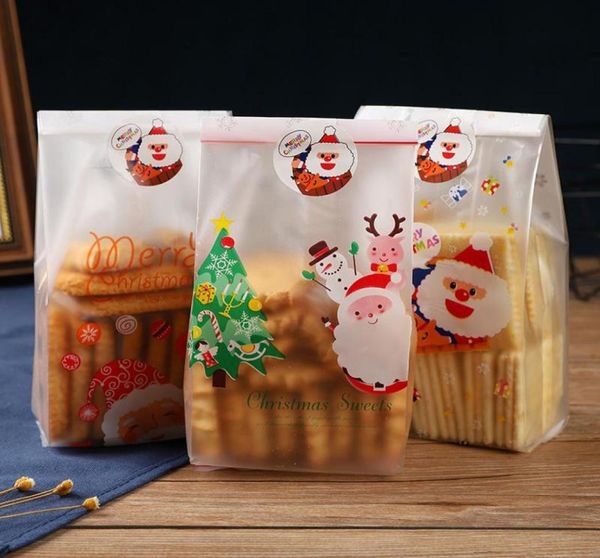 Confezione regalo 50 pezzi Sacchetti di cellophane natalizi per feste di violoncello per biscotti, caramelle dolci, sacchetti di biscotti fatti a mano, imballaggi in plastica fai da te4737735