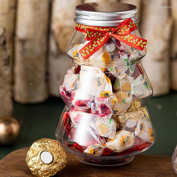 Embrulho de presente 6pcs árvore de Natal Diy Sweet Jar crianças favorecem Candy Cookie Snack Packing Packing Home Casal Decoration Caixas