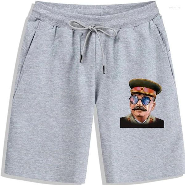 Shorts masculinos 2023 algodão homens Joseph Stalin líder autocrático da Rússia soviética para