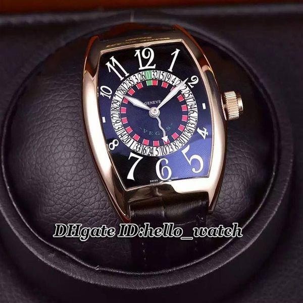 Cheap New 8880 Vegas Edition Speciale Munegu CAL.SK orologio automatico da uomo quadrante nero cassa in oro rosa cinturino in pelle orologi da uomo Hello_Watch 2775