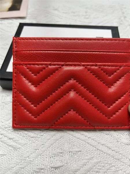 Porta carte Uomo Porta carte da donna Porta carte Mini in pelle di agnello rosso nero Tasca portamonete Tasche interne per slot Borsa piccola in vera pelle