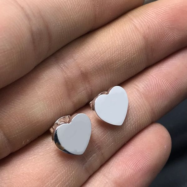 Orecchini d'amore firmati Argento sterling Moda Coppia vintage Modelli Orecchini a forma di cuore fine Gioielli Festa di nozze Regalo di San Valentino