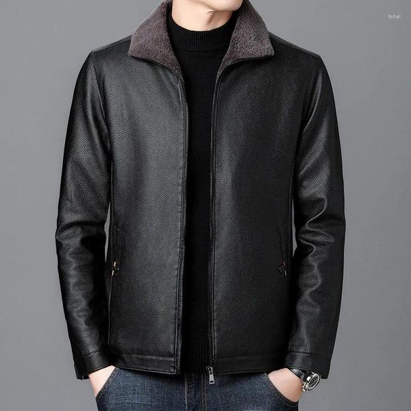 Мужские куртки осенне-зимние деловые модные плюшевые куртки для отдыха и толстого пальто