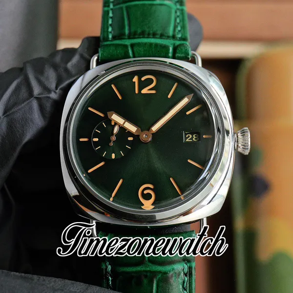 Nuovo V7 01386 45mm 2555 orologio automatico da uomo quadrante verde cassa in acciaio BMG-TECH cinturino in pelle marrone da uomo orologio in edizione limitata data di grandi dimensioni fuso orario orologio DHTM E52b