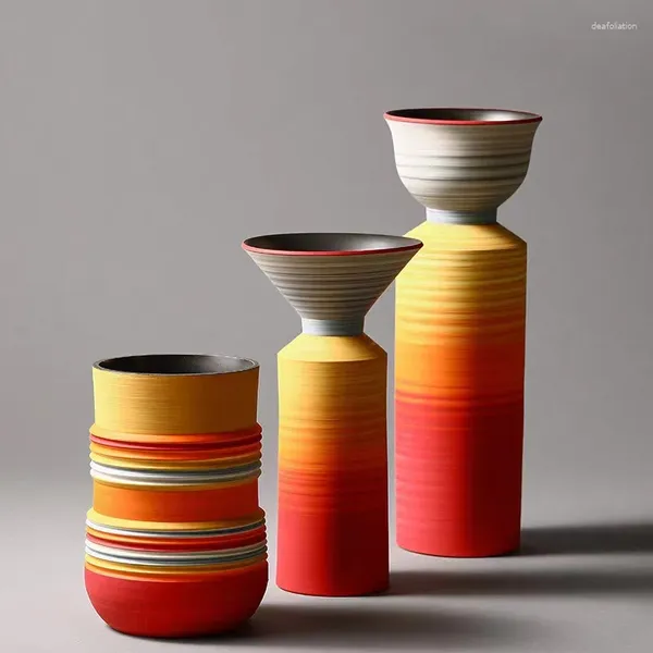 Vasen Nordic Art Morandi Keramik Trockenblumenarrangement