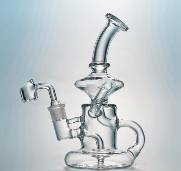 Klein Tornado Percolator Glazen Bong Waterpijpen 8 Inch Recycler Waterleidingen 14mm Vrouwelijke Gezamenlijke Olie Dab Rigs Met Kwarts Banger Of Bowl 7782217