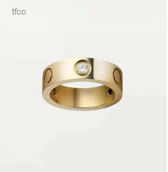 Anéis de designer de alta qualidade amor parafuso anel masculino e feminino clássico luxo material de liga de aço nunca desaparece não alérgico - 4/5/6mm
