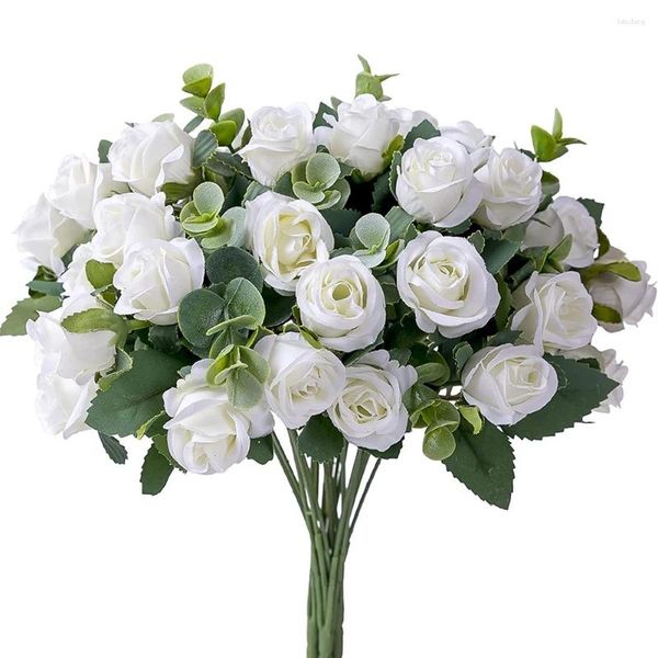 Декоративные цветы 1 шт. искусственный цветок 30 см белая шелковая ткань букет роз и пионов висит настольный орнамент украшения дома