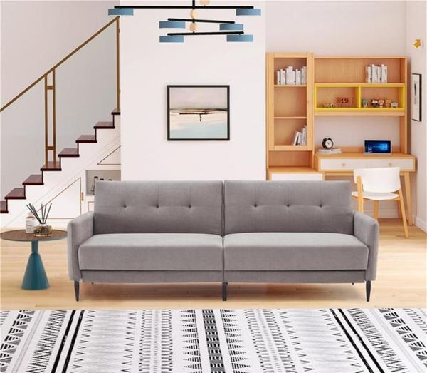 Mobili per soggiorno Orisfur Divano letto pieghevole futon moderno imbottito in lino per appartamento compatto Do2958999