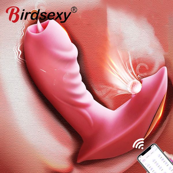 Vibratori APP Vibratore per leccare la lingua a distanza per le donne Stimolazione del clitoride Pompino Orgasmo femminile Succhiare Vibratore Giocattoli del sesso per adulti 18 230426
