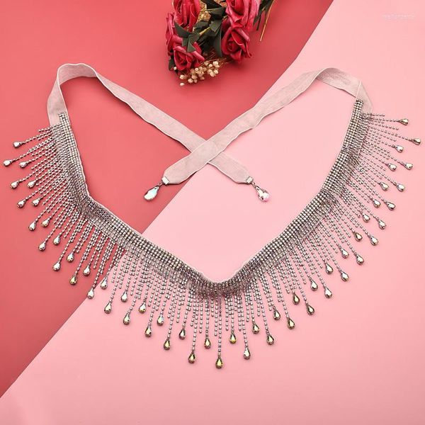 Wear Wear Women Women Cintura di strass per la catena di danza della pancia Nappina Oriental Diamond Cinture Gioielli Fashi