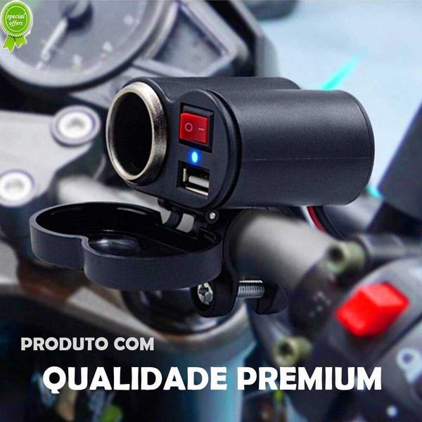 Carregador de guidão USB de motocicleta com sonda de alimentação mais clara soquete de alimentação de motocicleta à prova d'água USB CARREGOR DE CARREGETO