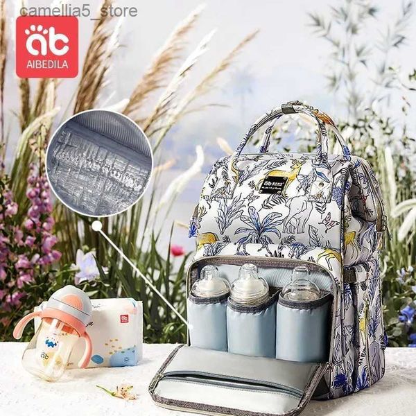 Wickeltaschen AIBEDILA Müttertasche Babyrucksäcke Doppelschulter Große Kapazität Umstandsartikel Babywickeltasche Babytaschen für Mama Rucksack Q231127