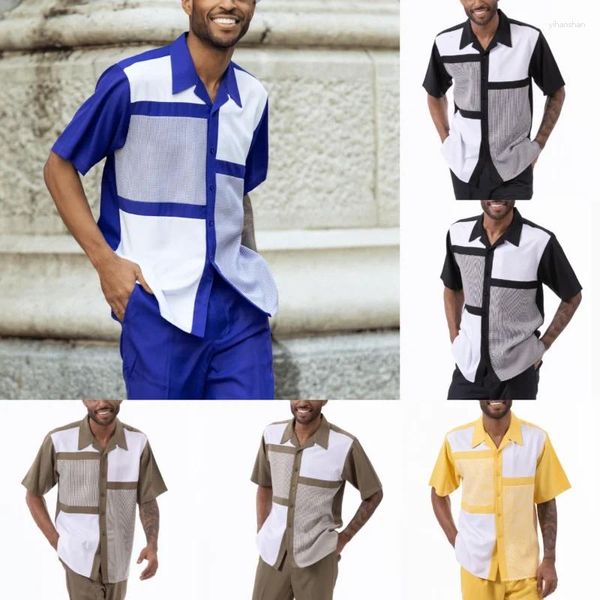 Chemises décontractées pour hommes Hommes Summer Fashion Print Manches courtes Lâche Drapé T-shirt Hommes