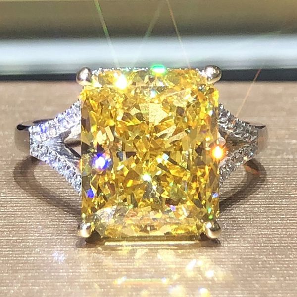 Anéis de casamento choucong feitos à mão deslumbrantes joias de luxo 925 prata esterlina 5a zircão cúbico cz diamante pedras preciosas diamonique feminino anel de noivado presente