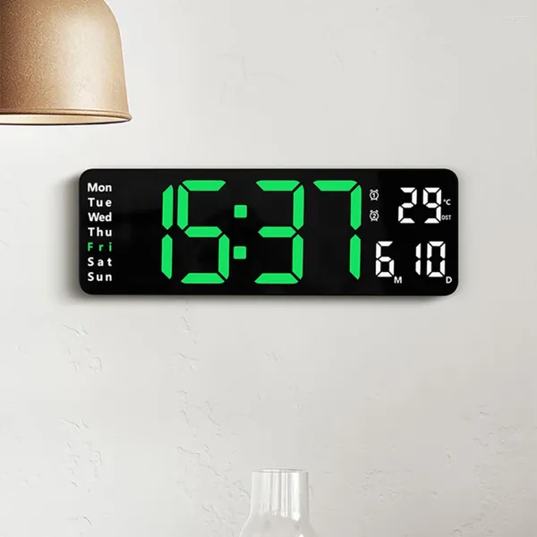 Wanduhren 13 Zoll Digitaluhr Automatische Helligkeit Dimmer Timer Countdown mit 3 Farben Fernbedienung für Zuhause Wohnzimmer