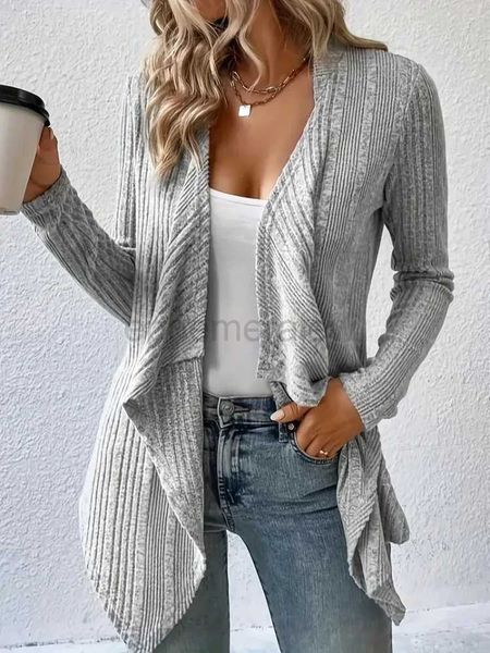 Suéteres femininos suéter de malha feminino outono inverno manga comprida cardigan tops moda casual cor sólida suéteres femininos zln231127