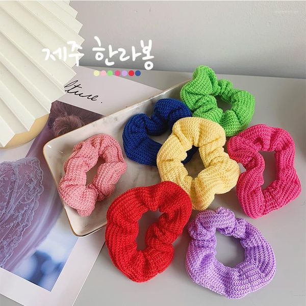 Acessórios para o cabelo inverno coreano kawaii color tize anel de amarração corda garotas garotas scrunchie elastic bands cocar ornamentos