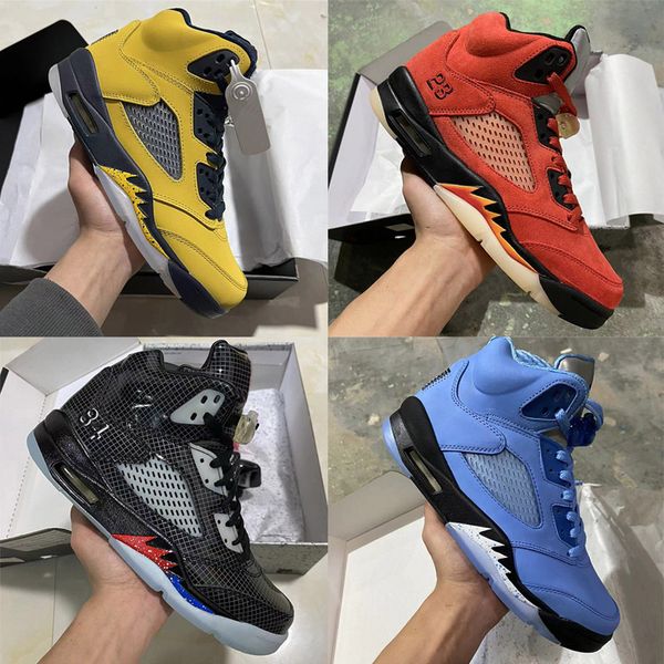 Jumpman 5 Баскетбольные кроссовки Мужские кроссовки 5s Green Bean Dark Concord Racer Синий Raging Bull Красная замша Jade Horizon Sail What The Пасха Мужские кроссовки Спортивная обувь Кроссовки