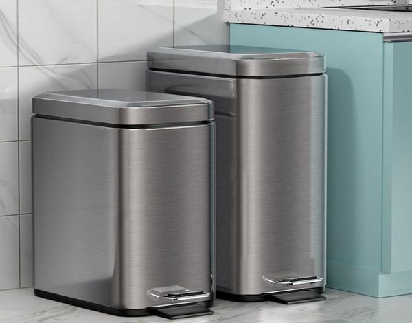 2022 Joybos Edelstahl-Stufen-Mülleimer, Mülleimer für Küche und Badezimmer, leiser Mülleimer für Zuhause, wasserdichter Abfallbehälter 5L8L6770643