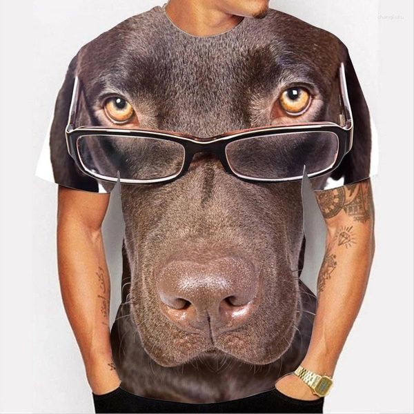 T-shirt da uomo Moda Cute Dog 3D Stampa Uomo Donna Streetwear Manica corta O-Collo T-shirt Oversize Harajuku Bambini Tops Tees Abbigliamento