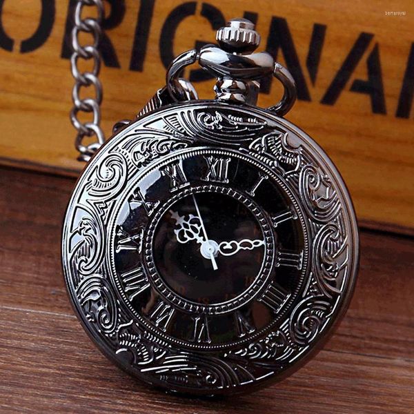 Orologi da taschino Orologio al quarzo vintage Lega Numero romano Numeri Visualizzazione dell'ora analogica Orologio Collana Ciondolo Fob Catena Uomo