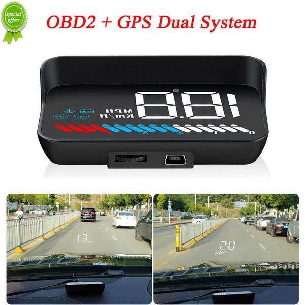 2022 M7 Head Up Display Car Universal Dual System 3,5 дюйма HUD -спидометр OBD2 GPS Электронные автоматические аксессуары obd2 gps