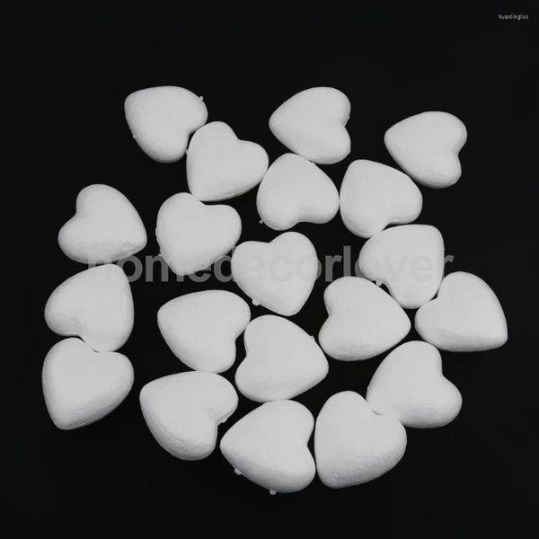 Decorazioni natalizie 20Pcs 80mm Bianco Modellazione Mestiere Polistirolo Espanso Cuore Palline di polistirolo Matrimonio Decorazioni fai da te Forniture per bambini