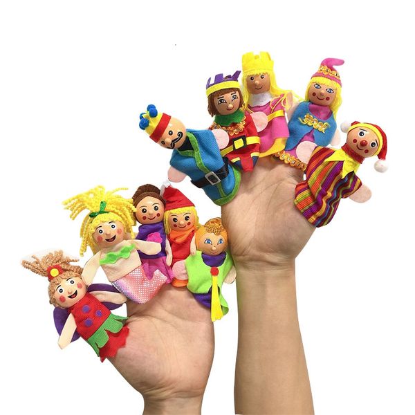 Plüsch Puppen Fingerpuppen Tiere Familie Pädagogische Cartoon Meerjungfrau Hand Gefüllte Theater Baby Spielzeug für Kinder Geschenke 230427