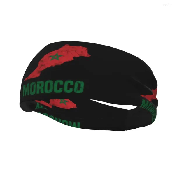 Berretti Marocco Bandiera marocchina Fasce sportive per allenamento Fascia ad asciugatura rapida Donna Uomo