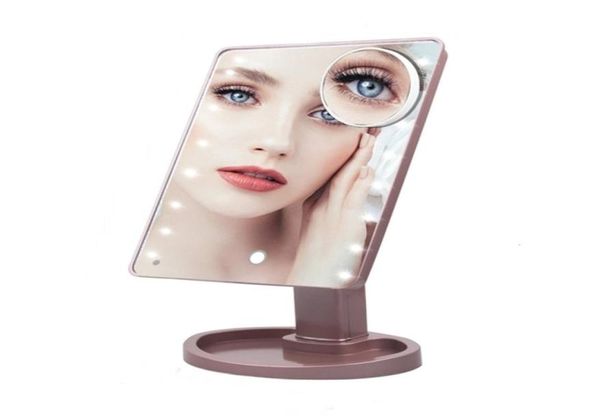 2216 LED Specchio cosmetico Luce da tavolo Trucco Touch Switch 10x Ingrandimento s 180 Rotazione Bagno Viaggio espejos 2202183356720