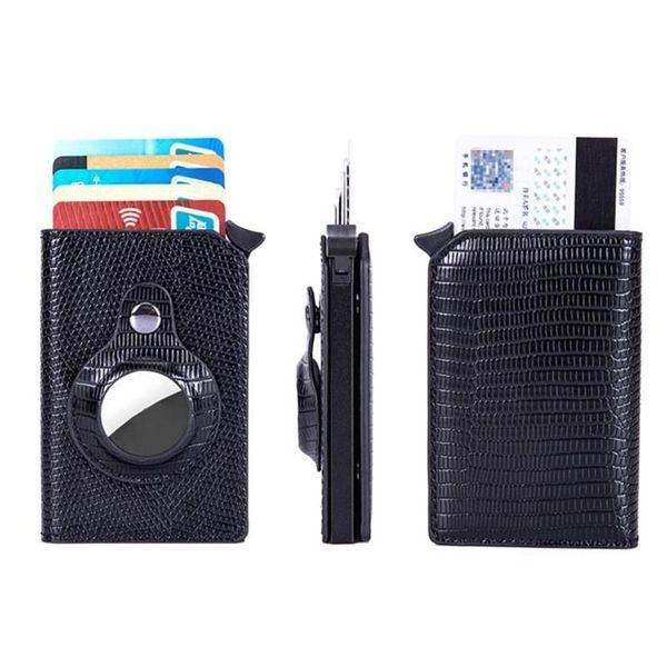 Wallets Men Women Card Card Anti-Bout Smart Wallet Rastreing Dispositivo de rastreamento Slim RFID Suporte para AIR TAG342V