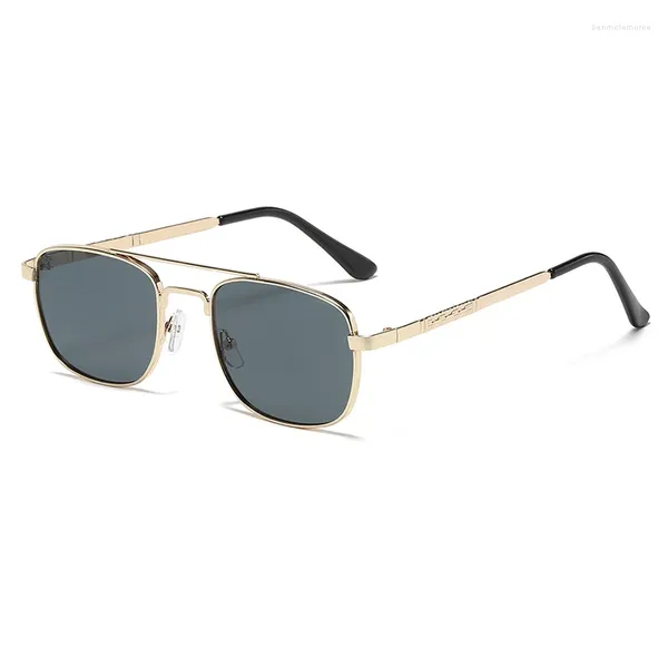 Óculos de sol moda luxo design retângulo mulheres homens oceano cor gradiente lente pequena moldura quadrada óculos de sol masculino senhora óculos