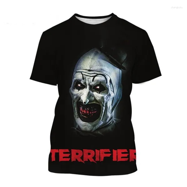 Homens camisetas Horror Terrifier Camisetas Assustador 3D Impressão Streetwear Homens Mulheres Moda Oversized Camisa de Manga Curta Crianças Tees Tops Roupas